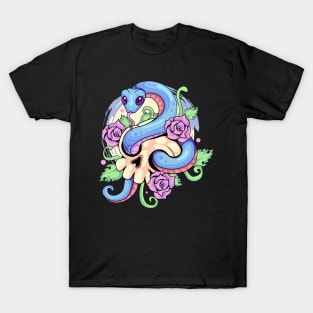 Kawaii Pastel Goth Snake Skull T-Shirt